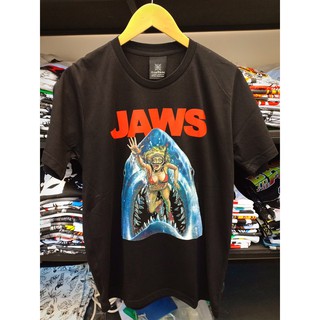 เสื้อยืดผ้าฝ้ายพิมพ์ลายขายดี ๋Jaws T-shirt เสื้อยืด