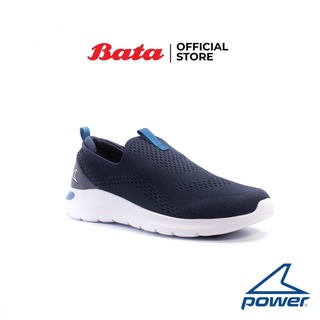 Bata บาจา ยี่ห้อ Power รองเท้าผ้าใบออกกำลังกาย สลิปออนแบบสวม รองรับน้ำหนักเท้า สำหรับผู้ชาย รุ่น Nx-Walk Lori สีน้ำเงินเข้ม 8189933