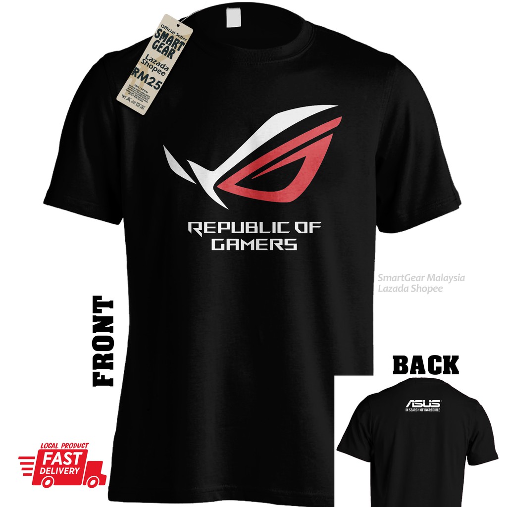 Asus ROG Republic Of Gamers Tshirt ผ้าฝ้ายแล็ปท็อปพีซีโทรศัพท์ Android ...