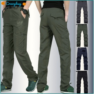 CR Men Quick-drying Sports Pants Outdoor Hiking Trousers Waterproof Lightweight Loose Breathable Pants