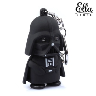 Ellastore123 พวงกุญแจไฟ LED รูป Star Wars Darth Vader สําหรับแขวนตกแต่งกระเป๋า