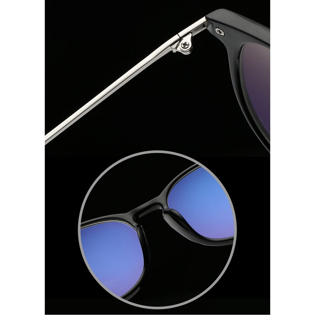 fashion-แว่นตากรองแสงสีฟ้า-8616-สีดำด้านตัดเทา-ถนอมสายตา