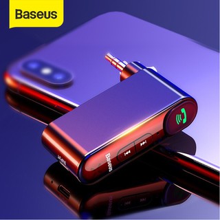Baseus อะแดปเตอร์รับสัญญาณเสียงบลูทูธไร้สาย 3.5 มม. แฮนด์ฟรี ลําโพงรถยนต์ S-16 MP3 สีดํา