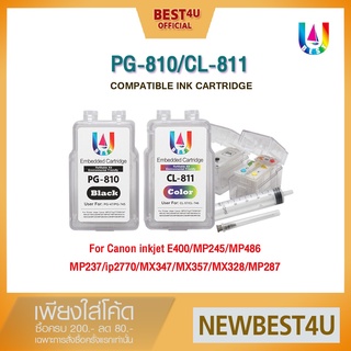 สำลี INK เทียบเท่า Canon 810 811/ PG-810/CL-811/810/811/ตลับหมึกเปล่า+สำลี พร้อมเข็มและไซริงค์เติมหมึก