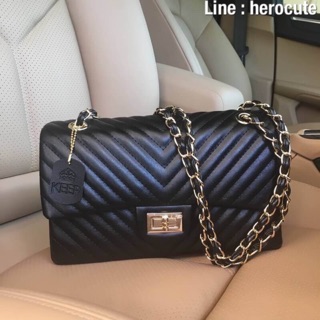 KEEP shoulder chevron  chain handbag ของแท้ ราคาถูก