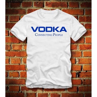 เสื้อยืดผ้าฝ้าย พิมพ์ลาย Vodka Connecting People Wodka Fun Russland Russia Cccp shubuzhi s Cool s สําหรับผู้ชาย DF12HJ87