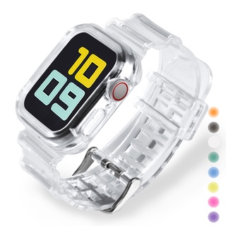 เช็ครีวิวสินค้าสายนาฬิกาข้อมือยางใส แบบนิ่ม สําหรับ Watch Series 7 6 se 5 4 3 2 1 38 40 42 44 41 45 มม.