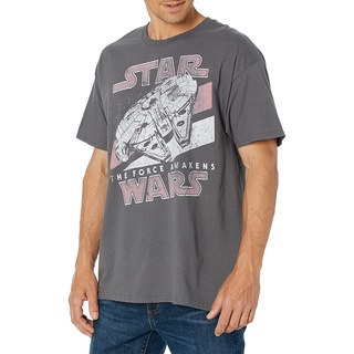 【🔥🔥】100%cotton เสื้อ ยืด ราคา ส่ง Star Wars Mens The Force Awakens Millennium Falcon Vintage T-Shirt men เสื้อ ยืด ผู