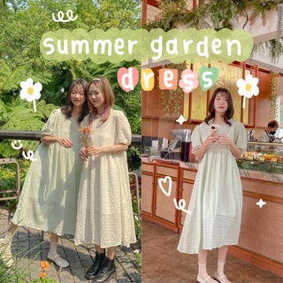 chuuchop_พร้อมส่ง(C7678) ⛱☀️ SUMMER GARDEN dress เดรสยาวผ้าย่นและซับในสายเดี่ยวสีขาว มี2สี