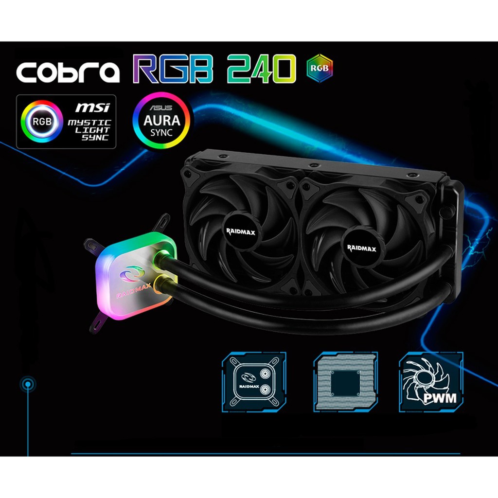 Liquid Cooling Fan RAIDMAX COBRA RGB 240 | Shopee Thailand
