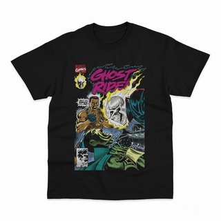 เสื้อยืดโอเวอร์ไซส์Ghost Rider กับ เสื้อยืด พิมพ์ลายภาพยนตร์มาร์เวล สไปเดอร์แมน มัลติเวิร์ส สไตล์วินเทจS-3XL