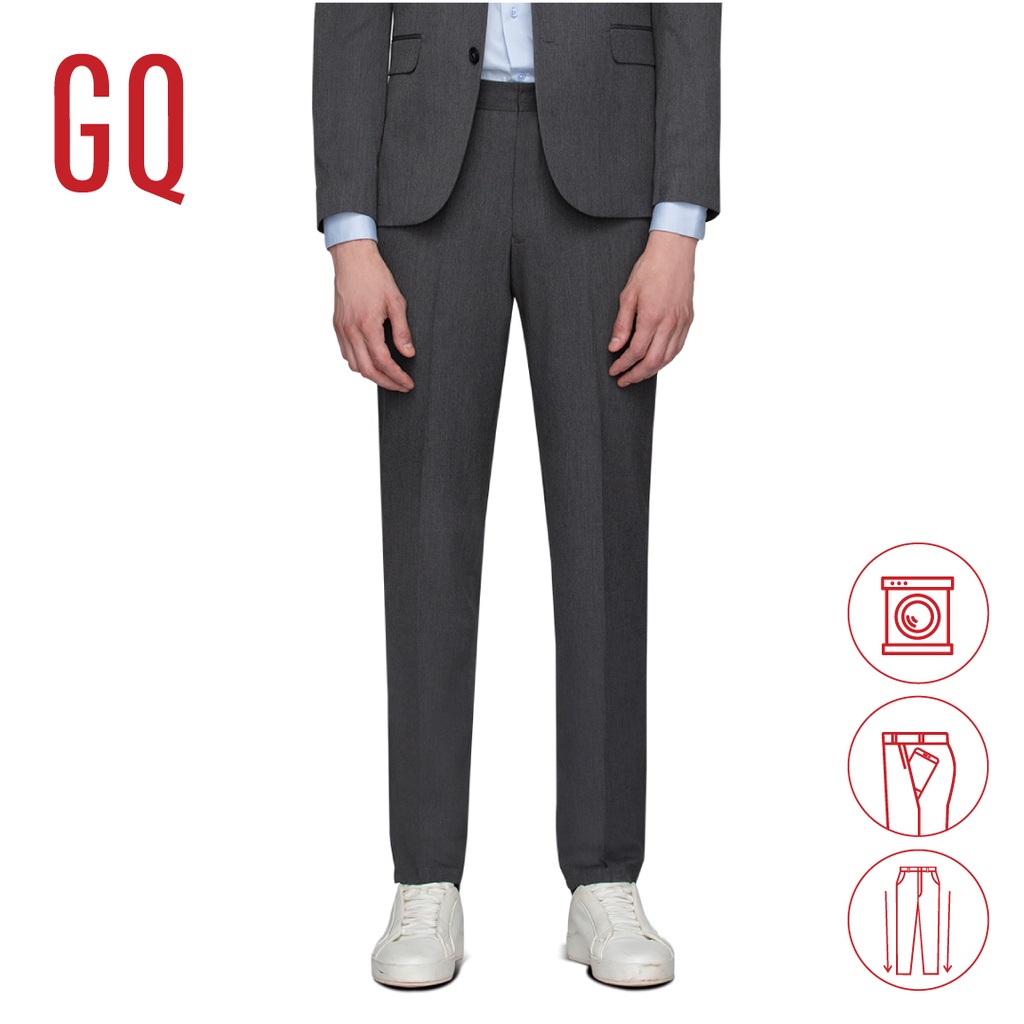 ภาพหน้าปกสินค้าGQ Essential Pants กางเกงผู้ชายทรงปกติ รุ่น TR Tailored Fit สีเทา