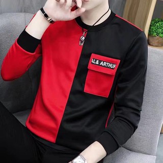 สินค้า AVONE แฟชั่น เนื้อผ้าดี เสื้อยืดคอกลมแขนยาวผู้ชาย Men Long Sleeve T-Shirt 0046