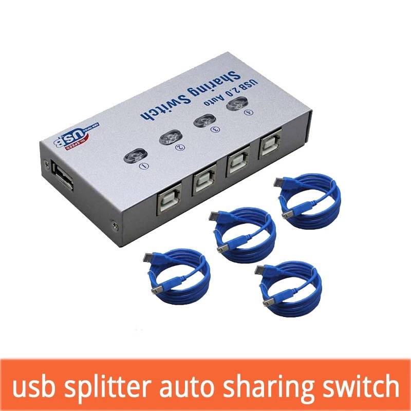 USB 2.0 Hub Auto Sharing Switch 2 Ports 4Port for Computer PC Printer