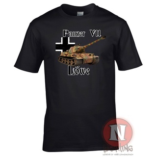 เสื้อยืดแขนสั้น คอกลม ผ้าฝ้าย 100% พิมพ์ลาย Wwii German Armour Panzer 7 Lowe Tank สไตล์เกาหลี สําหรับผู้ชาย