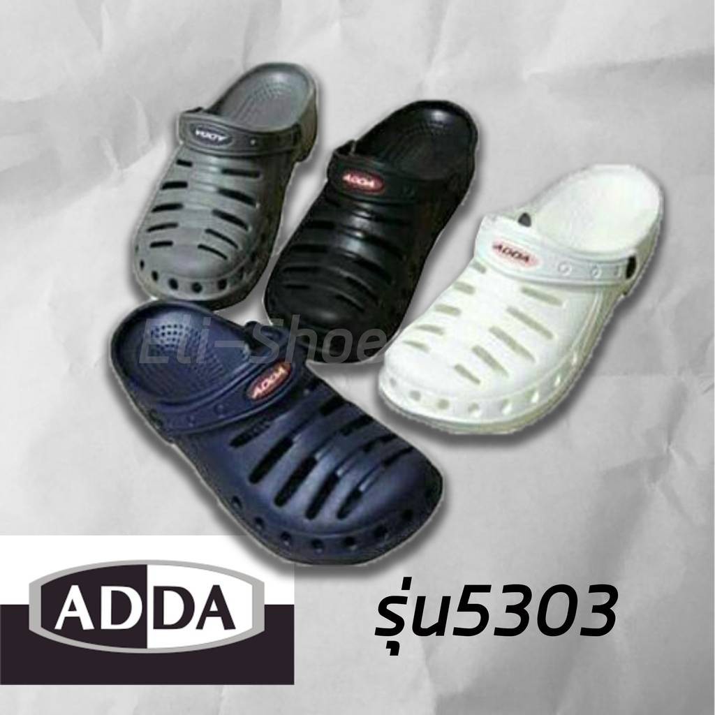 รองเท้าแตะ Adda รุ่น5303 รองเท้าหัวโต รัดส้น ดำ/ขาว ไซส์ 4-10 | Shopee ...