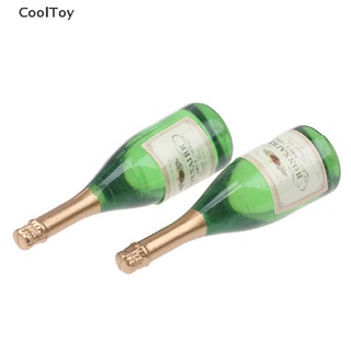 &lt; Cooltoy &gt; ขวดเครื่องดื่มแชมเปญ ขนาดมินิ สเกล 1/12 สําหรับตกแต่งบ้านตุ๊กตา 2 ชิ้น
