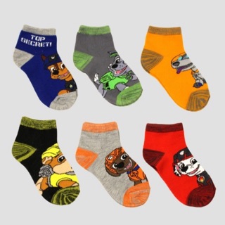 ถุงเท้าเด็ก แพค 6 คู่ Boys PAW Patrol Socks ไซส์ XS/S (2-4 ปี) จากอเมริกา