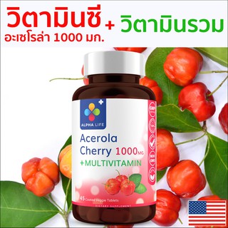 ภาพหน้าปกสินค้าวิตามินซี อะเซโรล่า วิตามินรวม 67,500 mg Vitamin C Acerola Cherry + Multivitamin สร้างภูมิป้องกันหวัด บำรุงร่างกาย ที่เกี่ยวข้อง