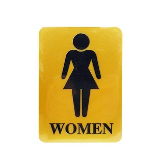 Nameplate FUTURE SIGN PLASTIC WOMEN-TOILET SIGN GOLD/BLACK Sign Home & Furniture แผ่นป้าย ป้ายห้องน้ำหญิง PLASTIC FUTURE