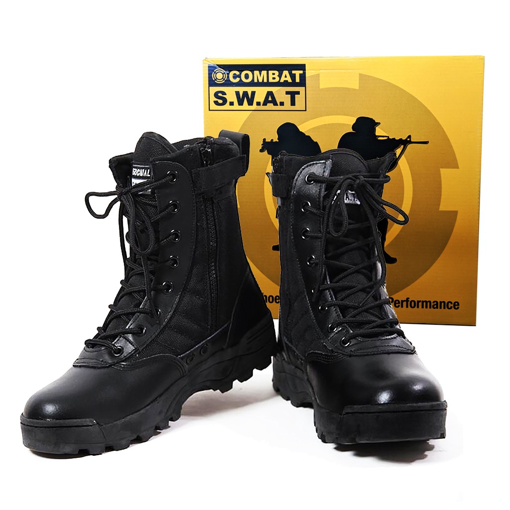 ภาพหน้าปกสินค้าHOT DEAL Swat Bootรองเท้าทหาร รองเท้าคอมแบท รองเท้า รด รองเท้าจังเกิ้ล แบบมีซิป​ใจTactical Swat Boots Combat Boots