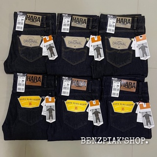 HARA​ JEANS​🔥มือ1​ของแท้💯%🔥สีมิดไนท์ กระบอกใหญ่/กระบอกธรรมดา👖 ตะเข็บทอง-ตะเข็บเทา