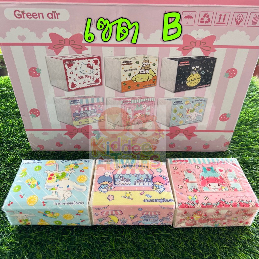 ภาพหน้าปกสินค้าทิชชู่แห้งลิขสิทธิ์แท้sanrio แบบยกลัง40ห่อ จากร้าน kiddeetwins บน Shopee