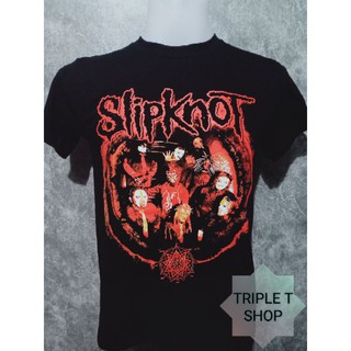 ผ้าฝ้าย 100%เสื้อยืดคอกลม สกรีนลาย SLIPKNOT (รหัส 112)S-3XL