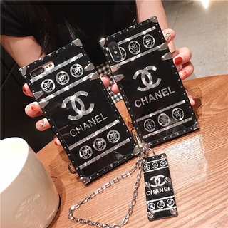 Samsung Galaxy Note 20 Ultea Note 8 9 10 plus A81 Note10lite A91 S10lite A20S A10S A01 M51 J4 J6 plus Square Tide Brand Hanging Chain Soft Phone Case