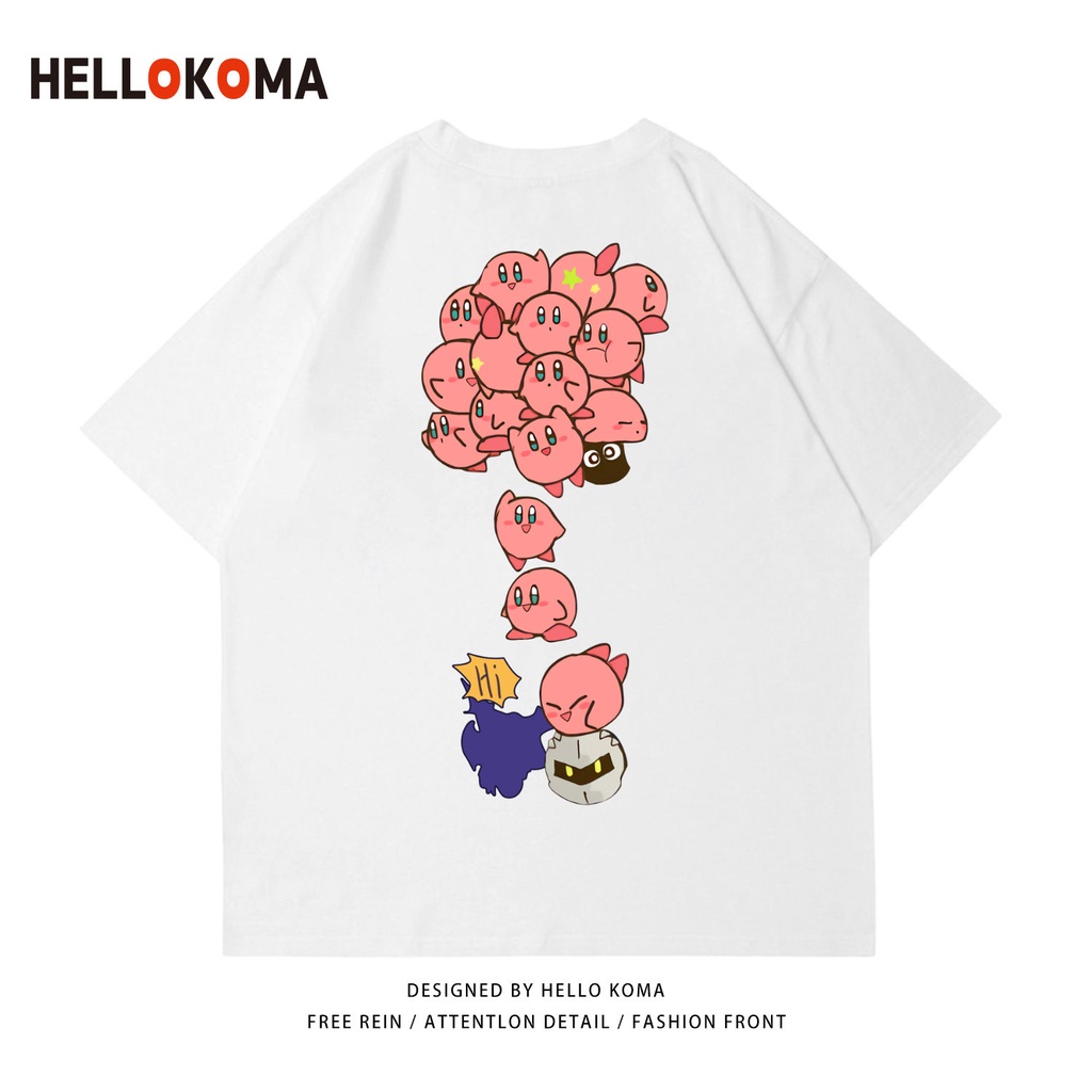 010hello-koma-ญี่ปุ่นน่ารักการ์ตูนพิมพ์เสื้อยืดผู้ชายและผู้หญิงหลวมแบรนด์-ins-แขนสั้นผ้าฝ้ายนักเรียน-top