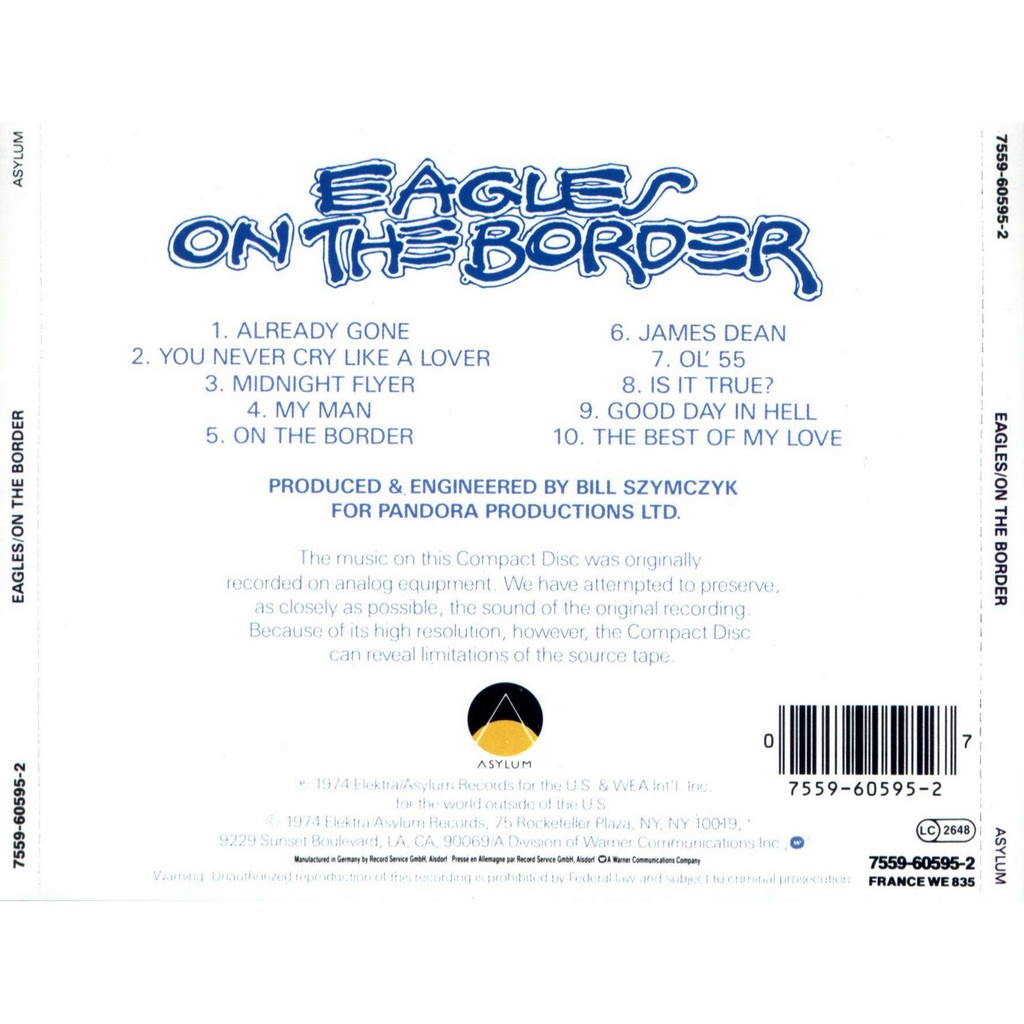 ซีดีเพลง-cd-1974-eagles-on-the-border-ในราคาพิเศษสุดเพียง159บาท