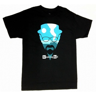 เสื้อยืดผ้าฝ้าย พิมพ์ลาย Breaking Bad LANDSC FACE HEISENBERG SKETCH สีดํา สําหรับผู้ชาย IOU126WQE8657