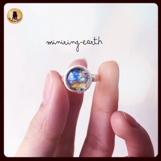 Miniring moon&amp;earth by chocolate_save_theday