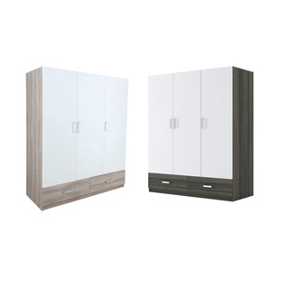 โปรโมชั่น : INDEX LIVING MALL ตู้เสื้อผ้าไม้ 3 บานประตู รุ่น วาซ - สีขาวธรรมชาติ