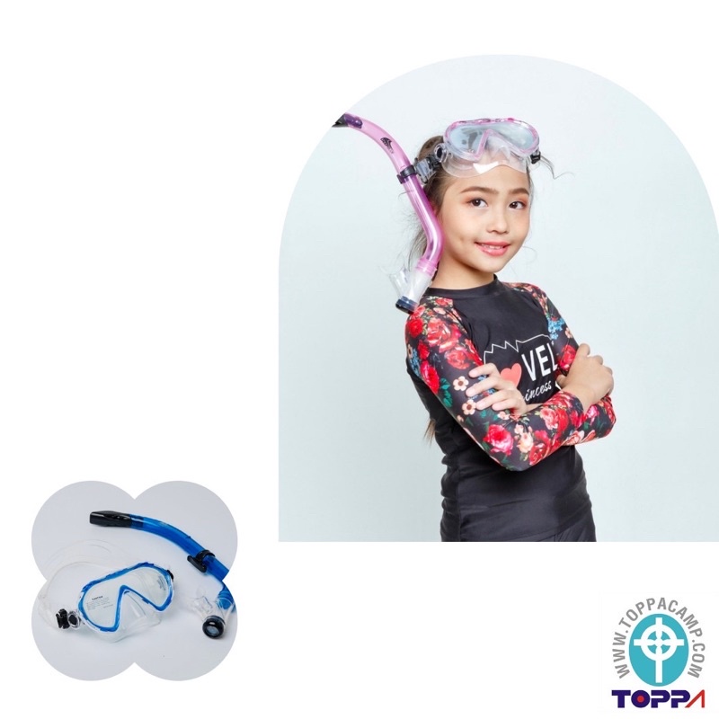 ภาพหน้าปกสินค้าชุดหน้ากากดำน้ำ Snorkeling สำหรับเด็ก พร้อมท่อหายใจ
