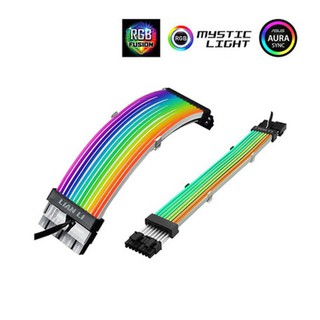 Lian Li Strimer Plus RGB PSU Cable black, 24 Pin Strimmer / Lian Li 8 Pin GPU Power Strimer Plus - 30 cm [8+8 pin]