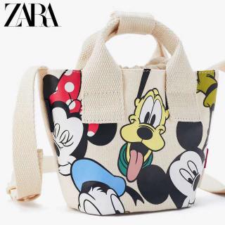 Z A R A D . Mickey กระเป๋าถือสําหรับเด็กผู้หญิงผ้าใบพิมพ์ลายสุนัข