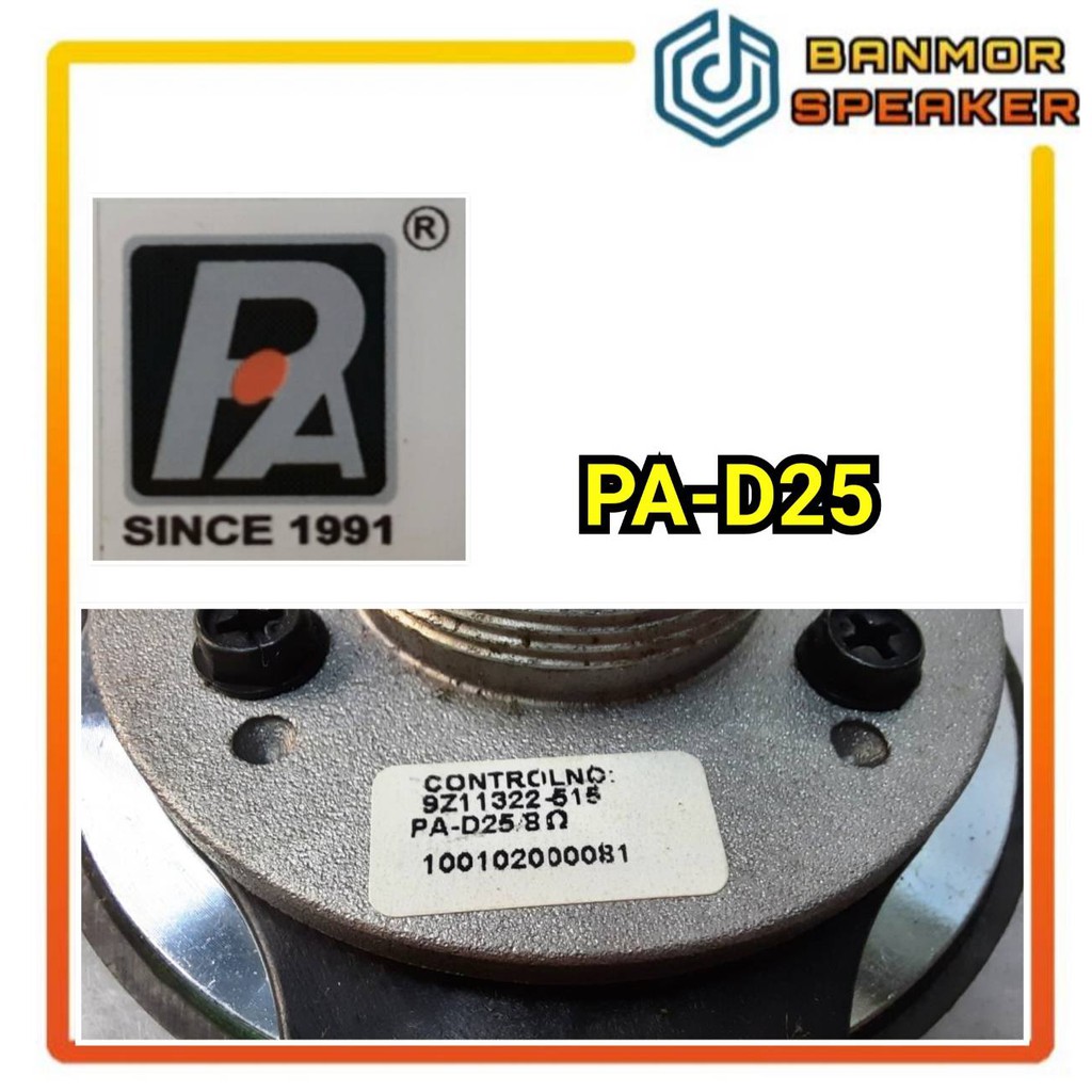 ของแท้-ไดร์เวอร์เสียงแหลม-pa-d25-p-audio-8-ohm