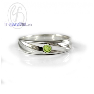 Finejewelthai-แหวนเพอริดอท-เพอริดอท-แหวนพลอย-แหวนเงินแท้-พลอยประจำเดือนเกิด-Peridot-Silver-Ring-Birthstone-R1259pd