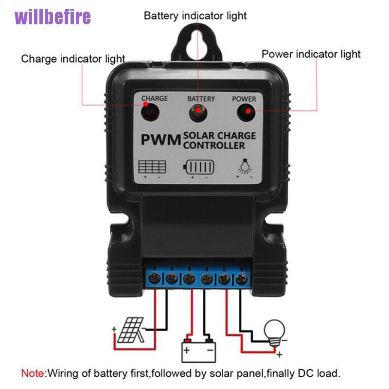 ภาพสินค้าWillbefire แผงควบคุมการชาร์จพลังงานแสงอาทิตย์ 6v 12v 10a จากร้าน willbefire.th บน Shopee ภาพที่ 1