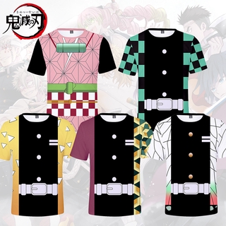 ภาพหน้าปกสินค้าชุดคอสเพลย์ Anime เสื้อดาบพิฆาตอสูร ชุดชิโนบุ Demon Slayer Kimetsu No Yaiba Kids Print T-shirt Cosplay Kamado Shinobu Giyuu เสื้อชิโนบ ซึ่งคุณอาจชอบราคาและรีวิวของสินค้านี้