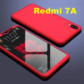 Case Xiaomi Redmi 7A เคสเสี่ยวมี่ เคสประกบหน้าหลัง แถมฟิล์มกระจก1ชิ้น เคสแข็ง เคสประกบ 360 องศา สวยและบางมาก สีดำสีแดง