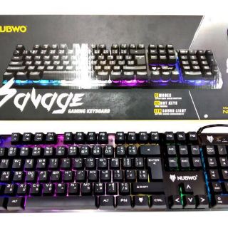 ภาพหน้าปกสินค้าNubwo คีย์บอร์ดเกมมิ่ง 9 โหมดไฟ Savage Gaming Keyboard NK-18 สินค้าของแท้รับประกัน 1 ปี ที่เกี่ยวข้อง