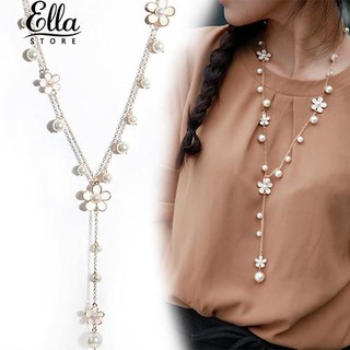 สร้อยคอสร้อยข้อมือดอกไม้อัญมณีสวยหรู Faux Pearls