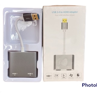 USB 3.0 Dual 2xHDMI อะแดปเตอร์ USB To HDMI จอภาพแบบ Dual Display Adapter สำหรับ Windows 7/8/8.1/10