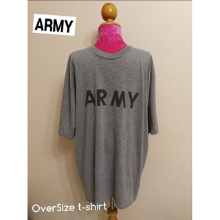 ARMY Brand_2nd hand [Over Size t-shirt] เสื้อลำลองทหารอเมริกัน(ป้ายตัด)