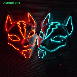 Abongbang หน้ากากคอสเพลย์ รูปสุนัขจิ้งจอก มีไฟนีออน Led สไตล์ญี่ปุ่น สําหรับปาร์ตี้ฮาโลวีน