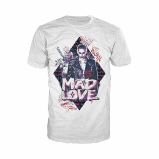 เสื้อยืด พิมพ์ลาย Dc Suicide Squad Joker Harley Quinn Mad Love สีขาว สําหรับผู้ชายS-5XL