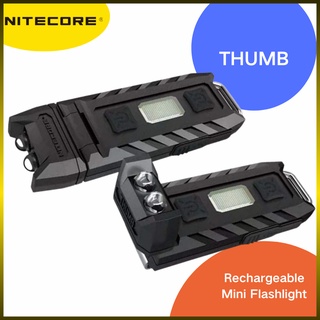 Nitecore นิ้วหัวแม่มือ 120° ไฟฉายติดมุมนิ้วหัวแม่มือ LED แบบพกพา ขนาดเล็ก ชาร์จ USB สีขาว สีแดง