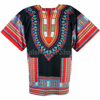 Dashiki African Shirt Cotton Hiphop เสื้อจังโก้ เสื้ออินเดีย เสื้อแอฟริกา เสื้อฮิปฮอป เสื้อโบฮีเมียน ad09rc